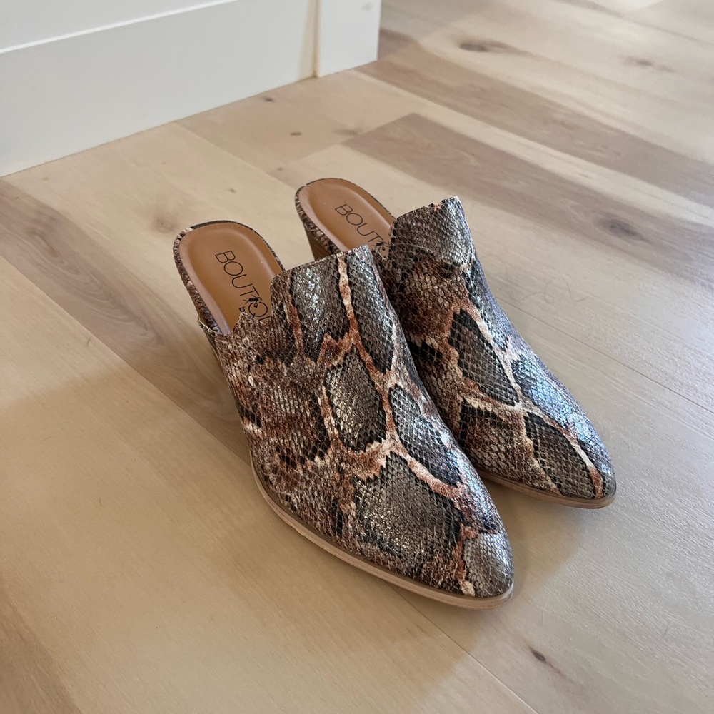 Corkys Snake skin Heeled Mule